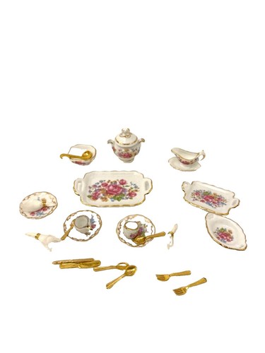 Vintage Reutter Porzellan Germany porcelain miniatures 9 pc tea