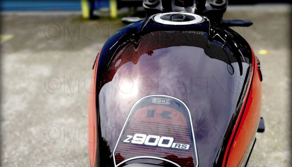 Juego de almohadillas traseras para tanque MOTOGRAFIX (MotoGrafix) Z900RS (17-20) azul/negro Foto 3 de 3