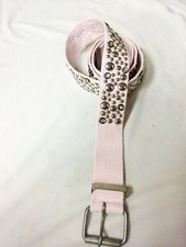Kids Canvas Web Toddler Girls Stud Pink Belt Size M/L