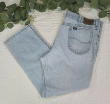 VTG Lee Riders Womens Light Blue Jeans Size 38 High Rise Made in USA