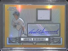 2008 Bowman Sterling Gold Refractor Relic Autograph #BSP-GGH Gorkys Hernandez 