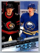 2020  Upper Deck #500 Tim Stutzle / Dylan Cozens Young Guns Checklist (B)