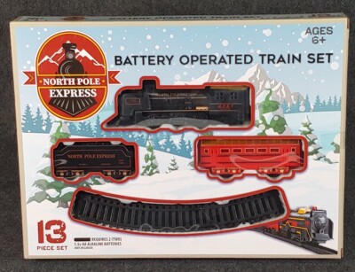 North Pole Express Train Set Battery Operated 13 Piece Set