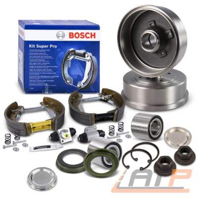 2x BREMSTROMMEL + RADLAGER + BOSCH KIT SUPERPRO HINTEN FÜR OPEL CORSA C TIGRA