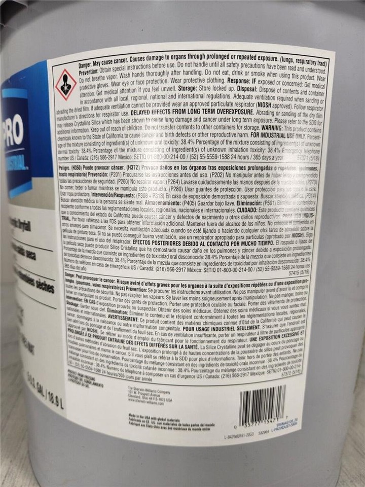 Sherwin Williams Pro Industrial Waterborne Acrylic Dryfall B42 W 5 Gallons White eBay