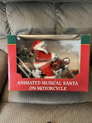 Christmas Animated Musical Santa On Motorcycle 14
