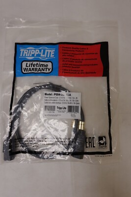 Tripp-Lite P004-003-13A Power Cord Extension 100V-250V / 13 Amp - 3' Ft. - NOS
