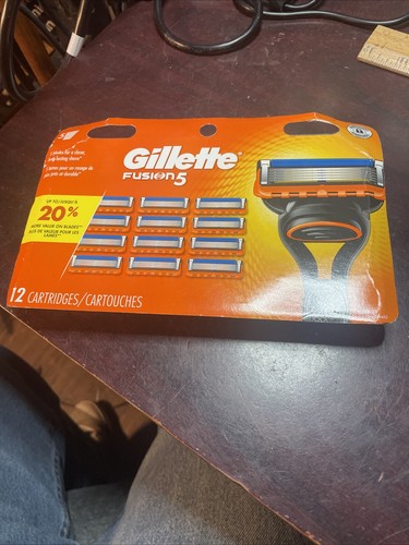 BRAND NEW GILLETTE FUSION 5 REFILL RAZOR BLADE REFILLS, 12 Cartridges ...