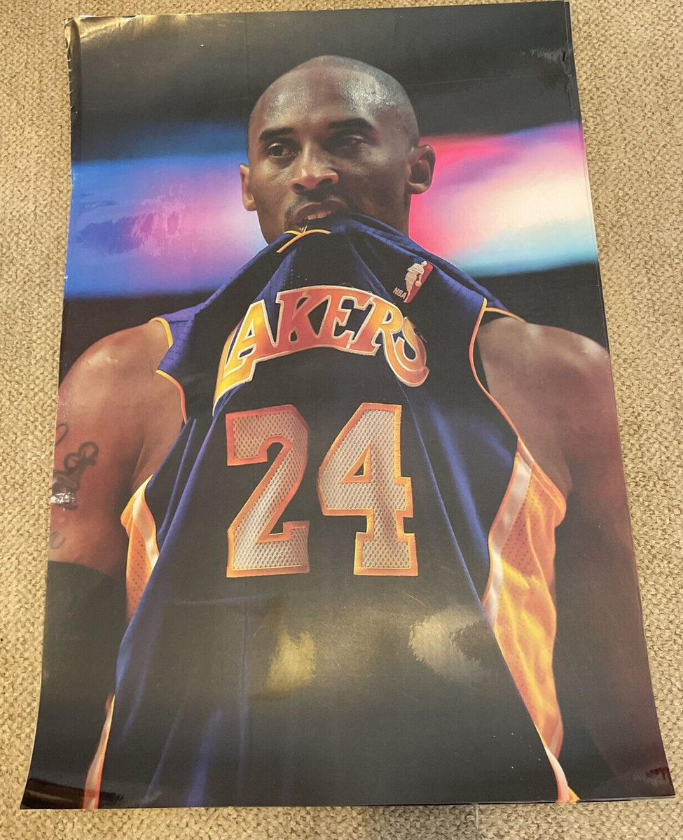 Kobe Bryant LAKERS 24 Jersey in mouth Poster 36”x 24” Basketball