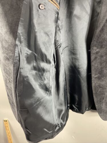 Ralph by Ralph Lauren Blazer Jacket Mens 41 L Black Thin Pin Corduroy - Picture 6 of 16