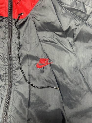 Men's Vintage 90's Nike Red White Black Color Block Windbreaker Zip Jacket Sz L - Picture 2 of 12