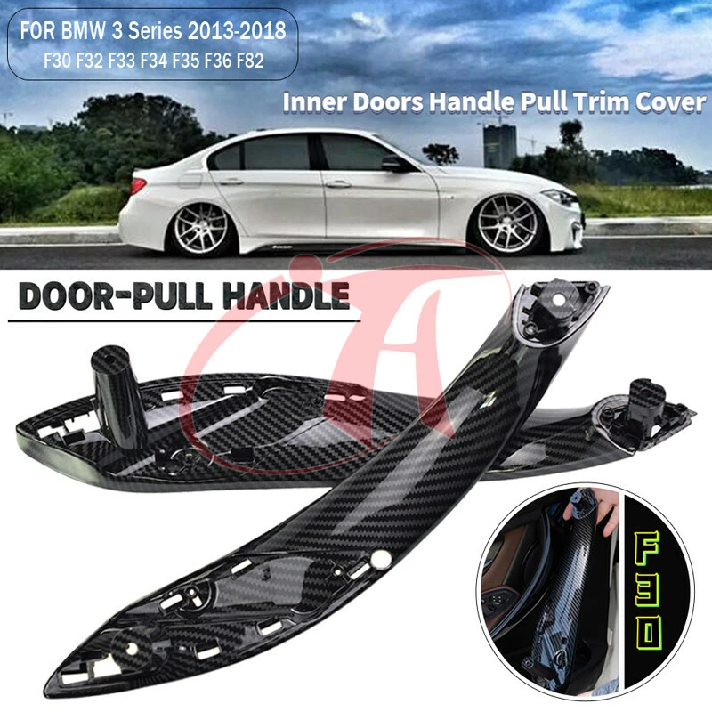 4x Carbon Internal Door Inside Pull Handle For BMW F34 F30 F31 F80 F82 F32 F35 - Imagem 4 de 4
