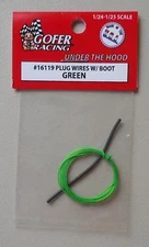 GREEN PLUG WIRES w BOOT 1:24 1:25 GOFER RACING CAR MODEL ACCESSORY 16119