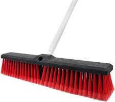 18" Push Broom Heavy Duty Large Outdoor Sweeping Broom Wide Industrial Scrub Bru