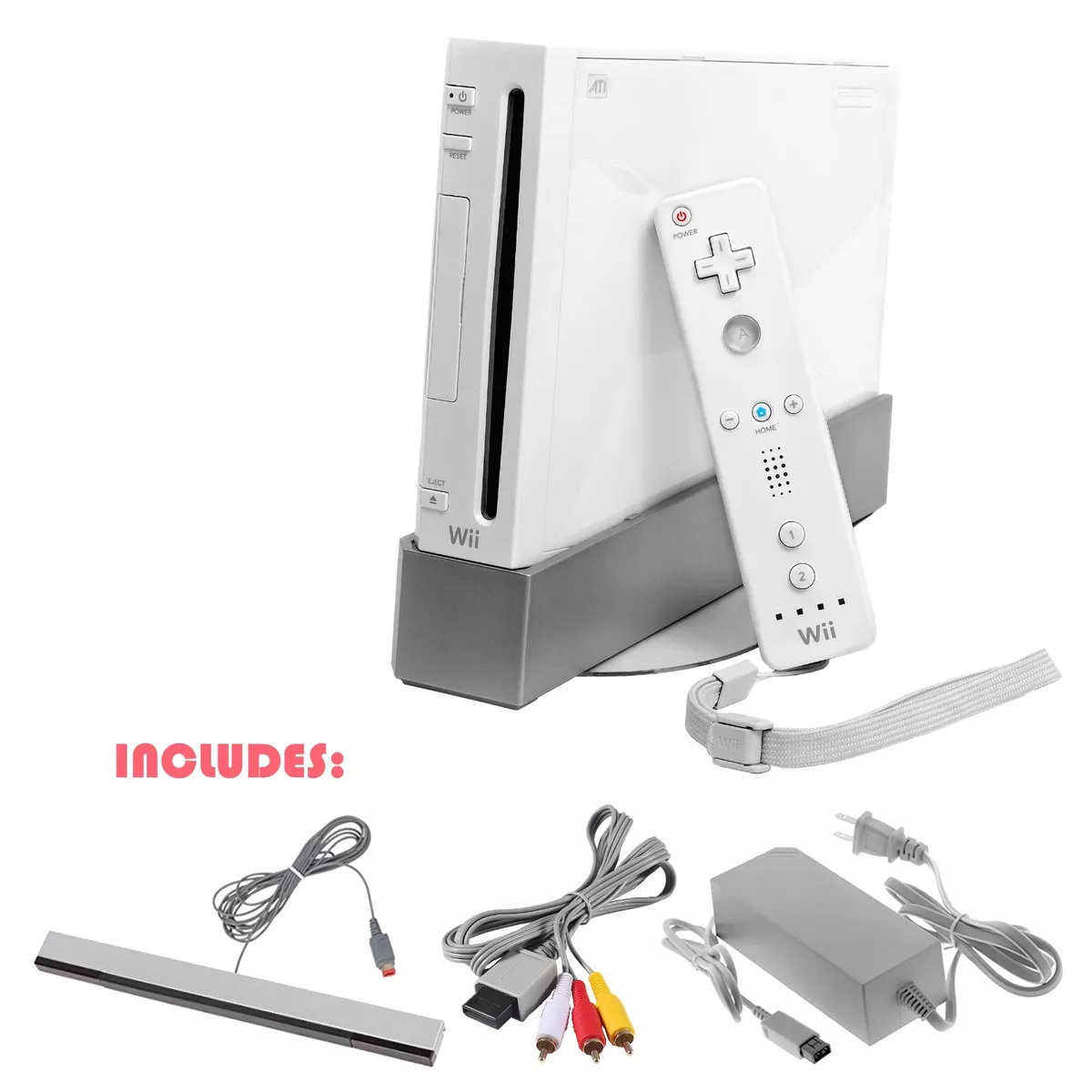 Nintendo Wii Game System w/ Controllers Supports GameCube Console Bundle  RVL-001