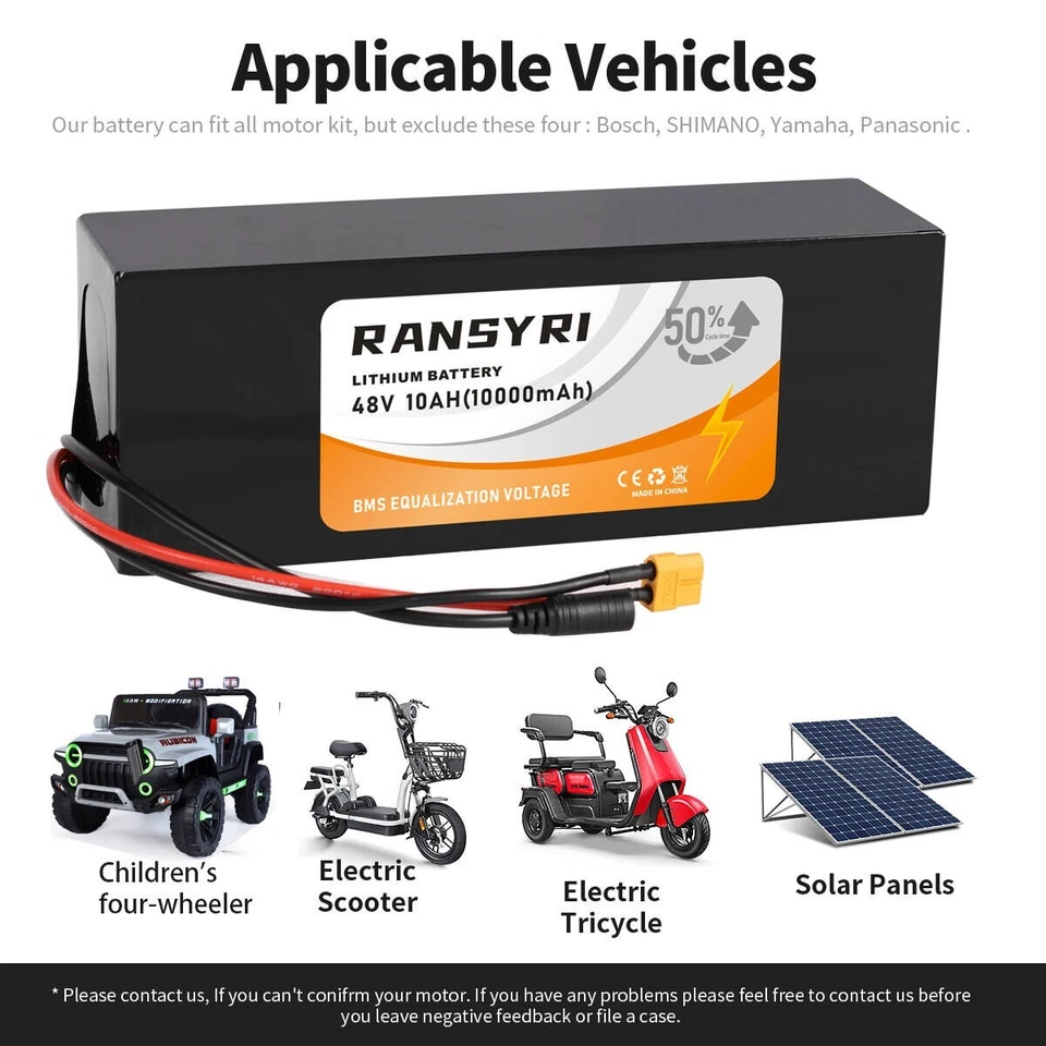 48v 10ah battery Electric Bike Lithium Battery PACK For 200W 500W 750W - Image 3 of 4