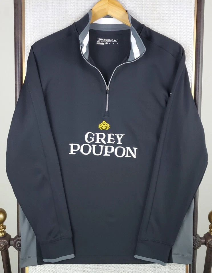 Rare NIKE GOLF x GREY POUPON Two Sided Size Medium Mens 1/2 Zip Pullover Dri-Fit - Image 4 of 4