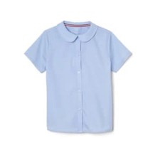 NWT FRENCH TOAST Girls Uniform Light Blue Peter Pan Collar Blouse Top Size 7