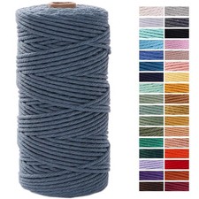 ZXCDINO Teal Macrame Cord 3mm x 109Yards,Colored Cotton x 109yards,