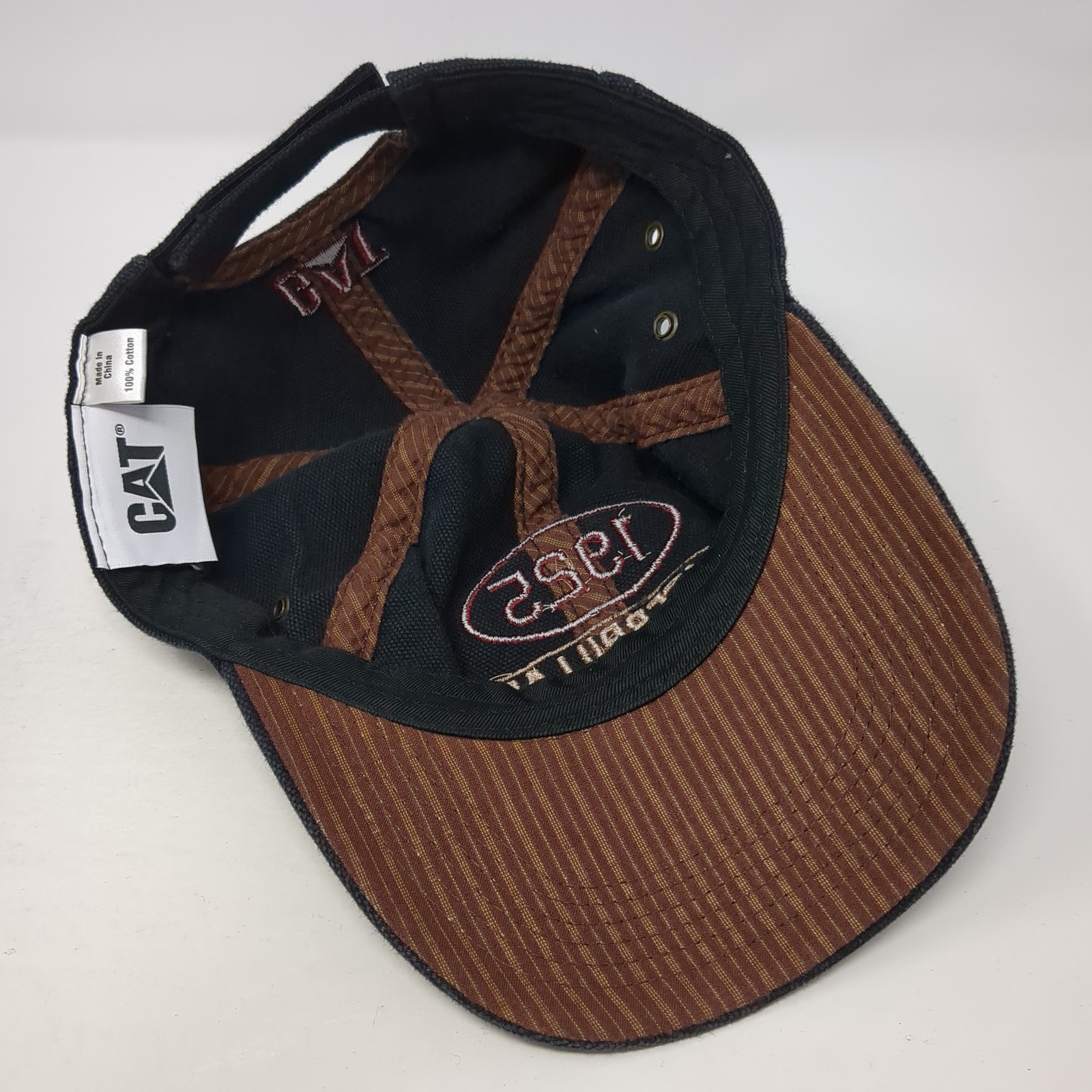 Caterpillar 1925 Strapback Baseball Cap Black One… - image 7