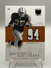 2003 Skybox Limited Edition CHARLIE GARNER History of the Draft GU Patch /94