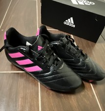 adidas Goletto VII FG J Youth Soccer Cleats Black Pink US Size 3