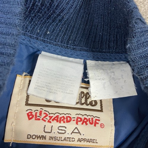 Vintage 80s Walls Blizzard-Pruf Down Puffer Vest Mens Medium Blue Made in USA - Picture 2 of 6