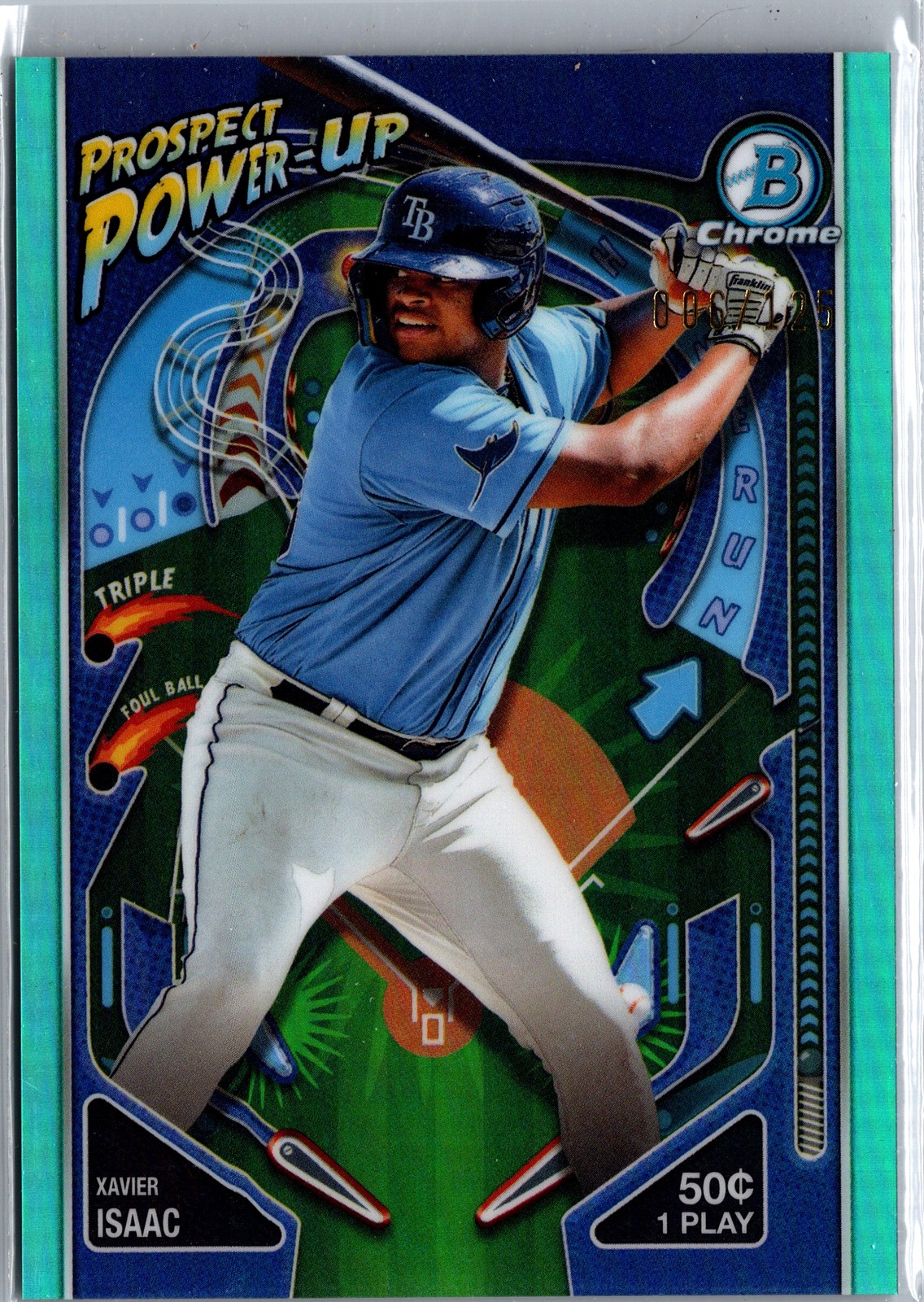 2024 Bowman #PP-15 Xavier Isaac Prospect Power-Up Aqua Refractors #/125