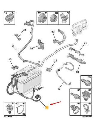 CITROËN C4 CACTUS Pluskabel Batterie 9804614580 Neu Original