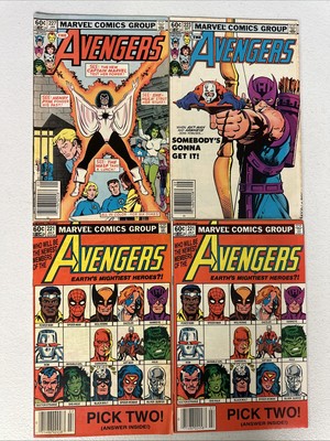 Avengers #221 x2 223 227 Lot of 4 Comics Marvel 1982 Bronze Age 1st VG/Fine *Z6