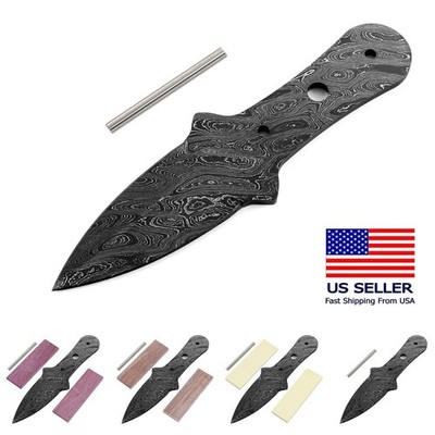 Damascus Knife Making Kit - Pygmy Dagger - (8 Handle Options) - DIY Blade Kit
