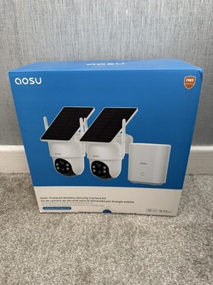 AOSU SolarCam D1 Classic Kit 2 Solar Überwachungskameras + Hub | kabellos, ohne Gebühren