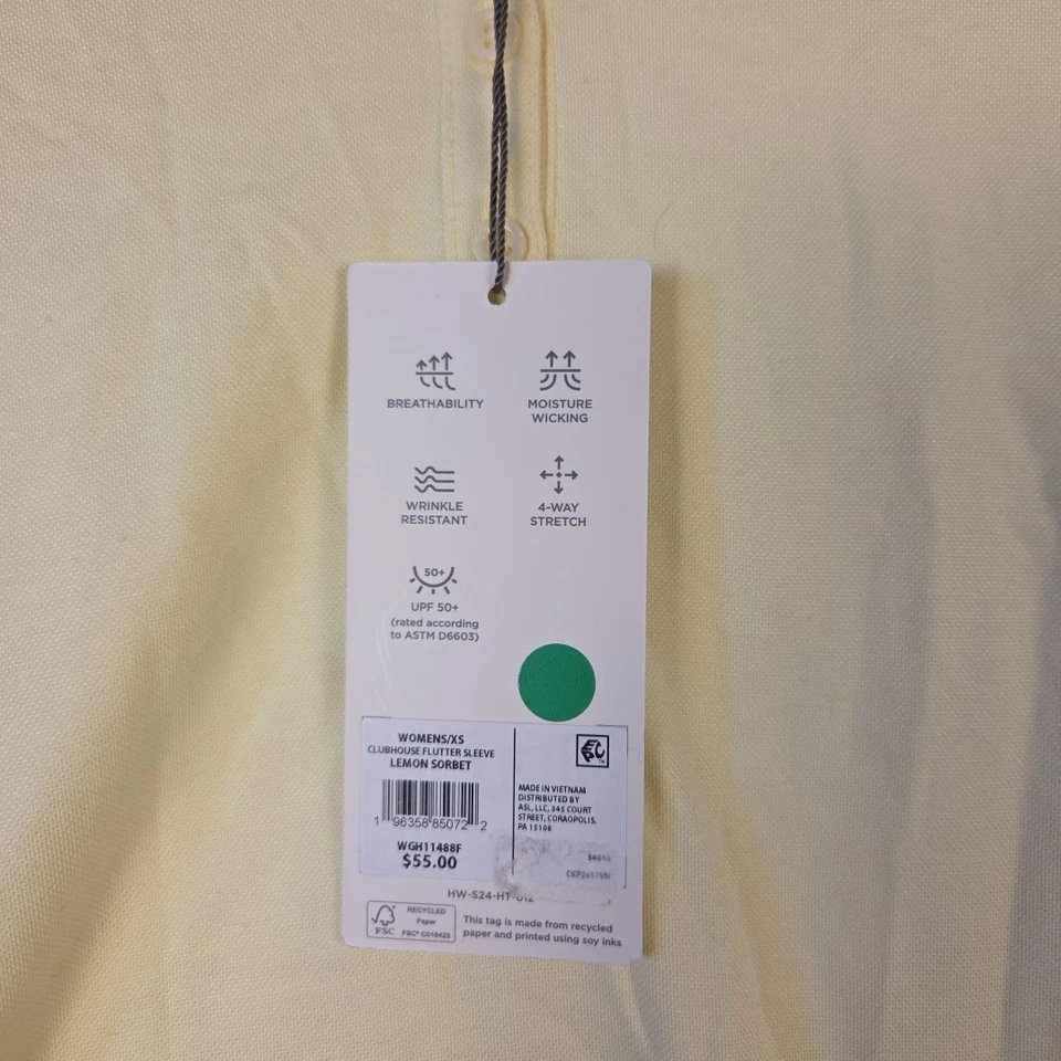 Nuevo con etiquetas Walter Hagan, XS para mujer, polo de golf sorbete de limón, UPF 50, NUEVO CON ETIQUETAS Foto 3 de 4