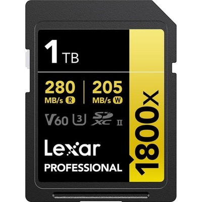 Lexar 1TB Professional 1800x UHS-II SDXC Memory Card (GOLD Series)