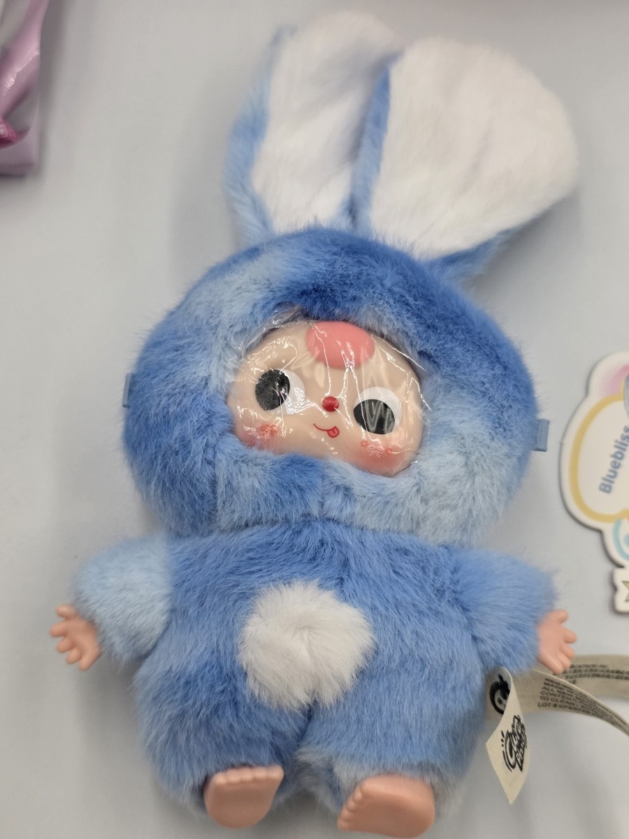 Baby Three Pastel Macaron Bunny Keychain Pendant Blind Box blue