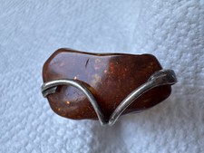 BIG Genuine baltic natural amber BUTTERSCOTCH handmade ring Sz 8 silver 925