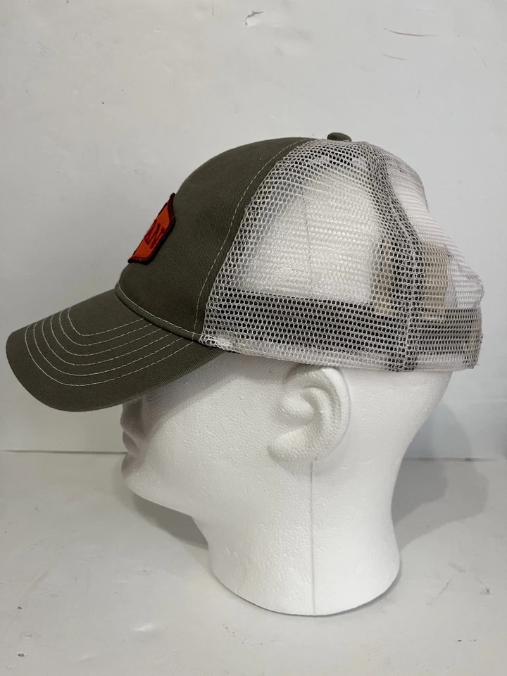 LL Bean крышка водитель грузовика бейсбол 1912 оранжевый нашивка регулируемая сетка назад серый белый - Изображение 2 из 4