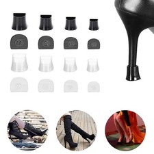 High Heel Protectors 8 Pairs Heel Repair Caps  Stoppers Clear  Black