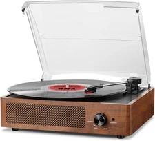 Record Players Vintage Turntable for Vinyl Records with Speakers Belt-Driven Tur
