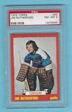 1973-74 Topps 59 Jim Rutherford Pittsburgh Penguins! PSA 8 NM-MT!