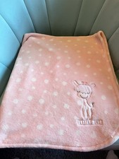 Early Days Giraffe LITTLE ONE Pink White Spotty Fleece Blanket Primark Pram