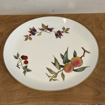 Royal Worcester Oval Platter Evesham Gold 13'' x 11'' Peaches, Cherries & Berries