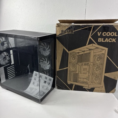 *SAMA V Cool Black Steel / Tempered Glass USB3.0/Type C ATX Full Tower