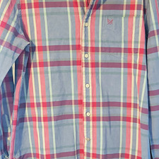 Crew Clothing Co. Men's Coastal Fit Plaid Long Sleeve Button-Up Shirt Size M