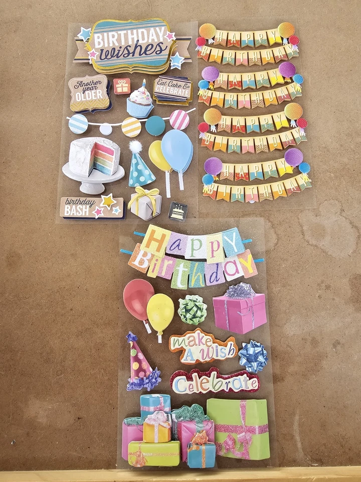 Lote de pegatinas de cumpleaños: Paper House & Jolee's Boutique Foto 2 de 3