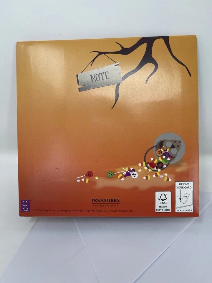 Spooky Cat - Halloween Pop-up Card by Up With Paper - 1155 Envelope Fast Ship - Image 3 of 4