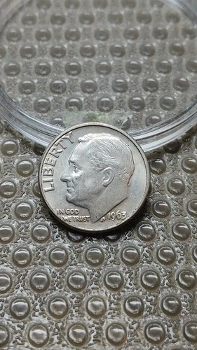 1963 D Silver Roosevelt Dime Nice AU                                        Y994