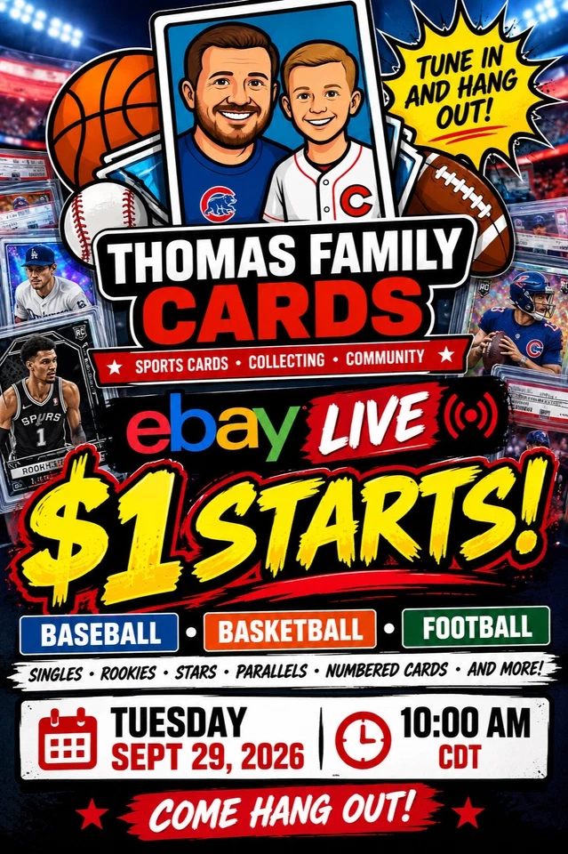 $1 Starts! Baseball • Basketball • Football Singles