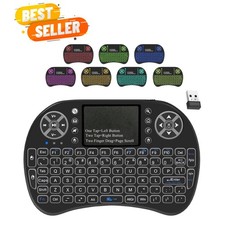 RGB Backlit Mini Wireless Keyboard with Integrated Touchpad for Multiple Devices