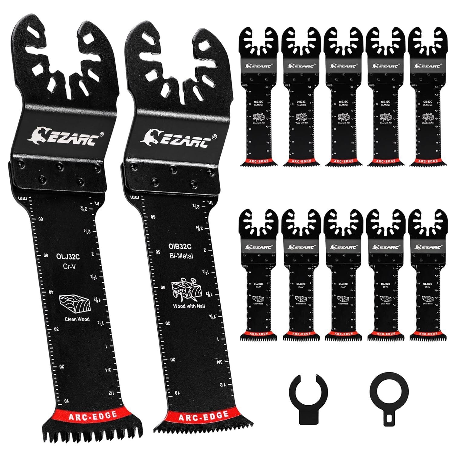 10-Piece Oscillating Saw Blades - Extra-Long Reach Arc Edge Japanese Steel Multitool Accessories